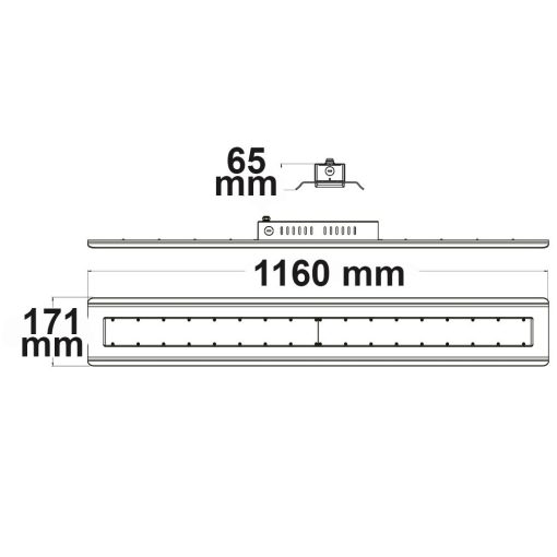 90°-os RS LED csarnoklámpa, 100 W, semleges fehér, 1-10V dimmelheto
