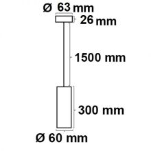Függesztett lámpa 300, GU10, kerek, fehér, fényforrás nélkül