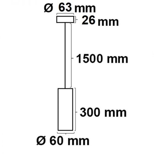 Függesztett lámpa 300, GU10, kerek, fehér, fényforrás nélkül