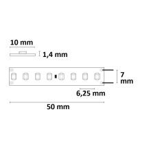 LED HEQ940 flexibilis szalag High Bright, 24V, 17W, IP20, 4000K, 160 LED/m