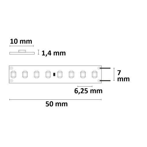 LED HEQ940 flexibilis szalag High Bright, 24V, 17W, IP20, 4000K, 160 LED/m