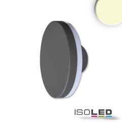   LED fali lámpa, kerek, IP54, 12 W, homok fekete, meleg fehér