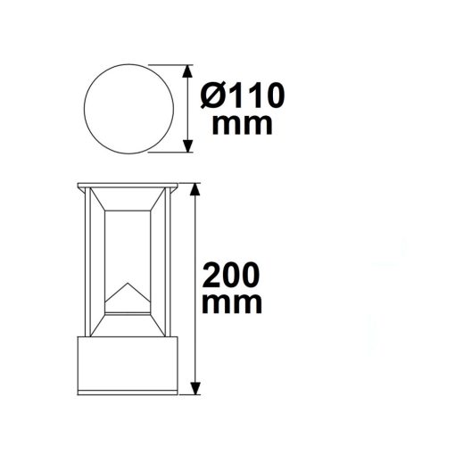 LED kerti lámpa,  POLLER-4, 9 W, homok fekete, meleg fehér
