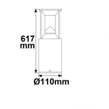 LED kerti lámpa, POLLER-4, 60 cm, 9 W, homok fekete, meleg fehér