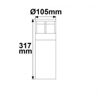 LED kerti lámpa, POLLER-5, 30 cm, 6 W, homok fekete, meleg fehér