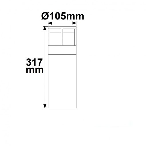 LED kerti lámpa, POLLER-5, 30 cm, 6 W, homok fekete, meleg fehér
