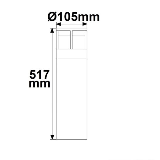 LED kerti lámpa, POLLER-5, 50 cm, 6 W, homok fekete, meleg fehér