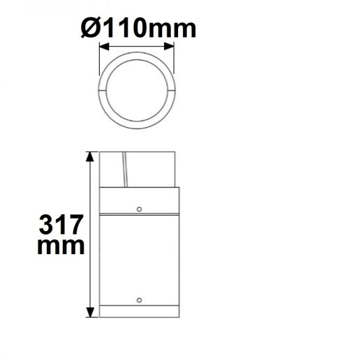LED kerti lámpa, POLLER-6, 30 cm, 6 W, homok fekete, meleg fehér