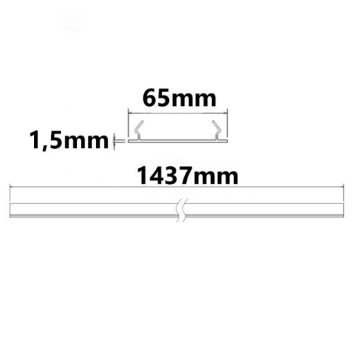 FastFix LED lineáris rendszer vakfedél IP54, 1,5 m