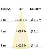 LED csarnoklámpa lineáris SK, 100 W, IP65, fehér, semleges fehér, 30°, 1-10 V dimmelheto