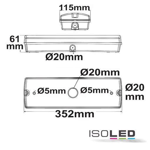 LED vészvilágítás / menekülési út jelzofény, UNI4, Autotest, 4W, IP65, X0AEFG180