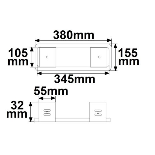 Tartókeret UNI4 LED vészvilágító-, menekülési útjelzo lámpa számára