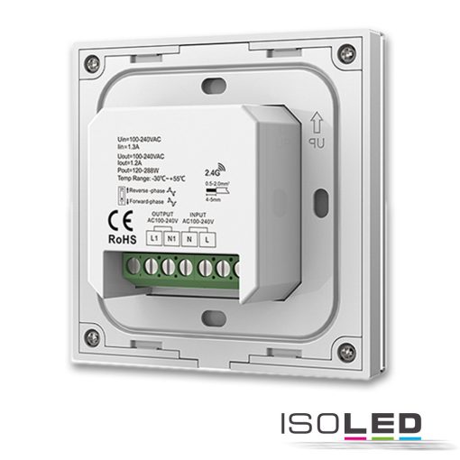 Sys-Pro 1 zónás érintoszenzoros Triac rádiós dimmer 230V fehér, 360VA, fázis/szakasz választható