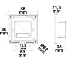 Sys-Pro 1 zónás érintoszenzoros Triac rádiós dimmer 230V fehér, 360VA, fázis/szakasz választható