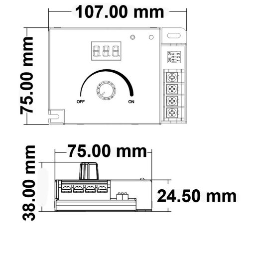 Sys-Pro rádió/forgógombos Mesh multi-PWM dimmer, 1 csatornás, 12-24V DC 10-20A