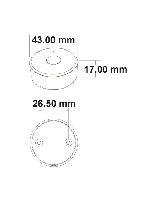 Sys-Pro 1 zónás távirányító egyszínu LED szalaghoz, kerek, fehér