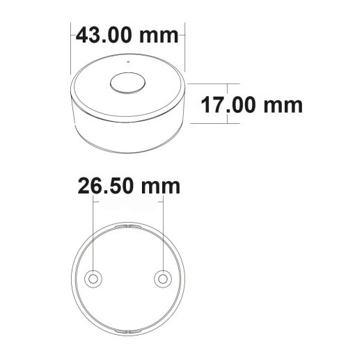 Sys-Pro 1 zónás távirányító egyszínu LED szalaghoz, kerek, fehér