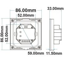 Sys-Pro RGB + W 4 zónás beépített érintoszenzoros távirányító + DMX kimenet, fekete, 230V