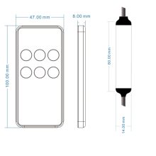 LED-es rádiós PWM-Dimmer, MiniAMP, távirányítóval együtt, 12-24V DC, 3A
