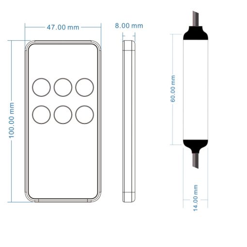 LED-es rádiós PWM-Dimmer, MiniAMP, távirányítóval együtt, 12-24V DC, 3A
