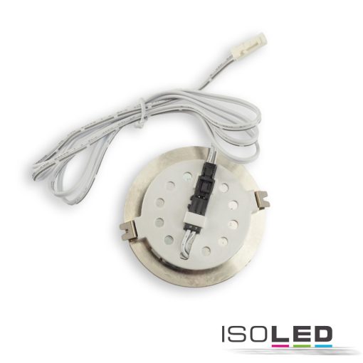 LED bútorba süllyesztett szpot, MiniAMP, ezüst, 2W, 24V DC semleges fehér 4000K, szabályozható