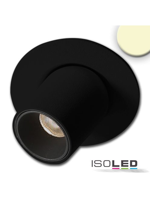 LED süllyesztett cso alakú billentheto lámpa, MiniAMP fekete,3W,24V DC,meleg fehér, szabályozható