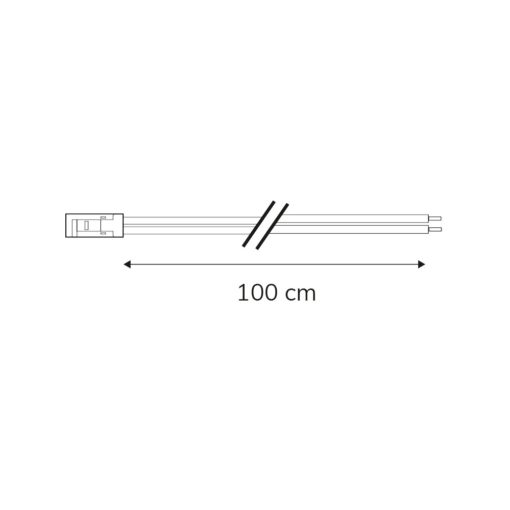 MiniAMP csatlakozó Male, 100cm, 2-pólusú, fehér, max. 3A.