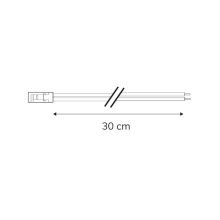 MiniAMP csatlakozó Male, 30cm, 2-pólusú, fehér, max. 3A.