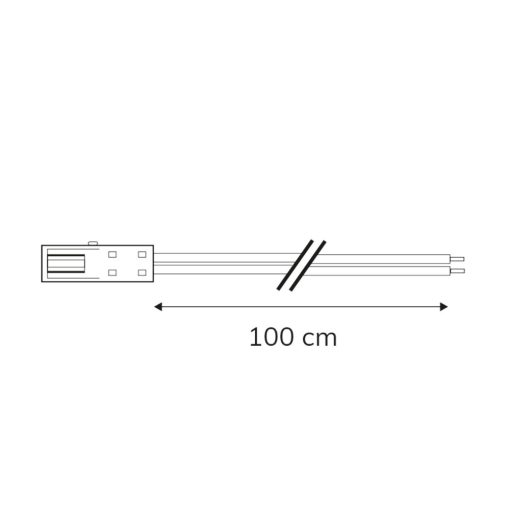 MiniAMP csatlakozó Female, 100cm, 2 pólusú, fehér, max. 3A.