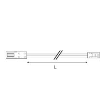 MiniAMP kiterjesztés Male-Female, 50cm, 2-pólusú, fehér, max. 3A.