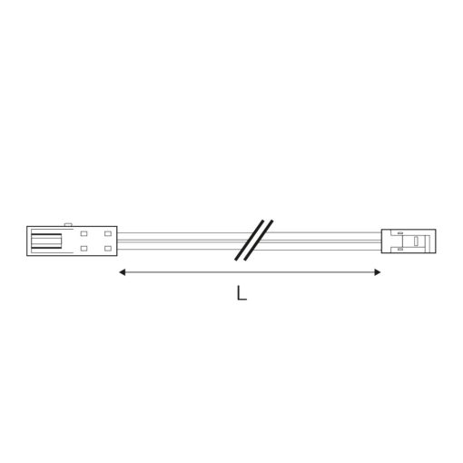 MiniAMP kiterjesztés Male-Female, 50cm, 2-pólusú, fehér, max. 3A.