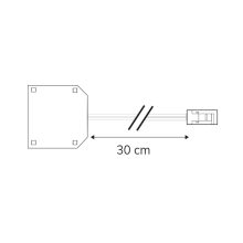 MiniAMP 3-as elosztó (1 Male csatlakozó 3 aljzaton), 30cm, 2 pólusú, fehér, max. 3.5A.