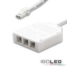 MiniAMP 3-as elosztó (1 Male csatlakozó 3 aljzaton), 30cm, 2 pólusú, fehér, max. 3.5A.