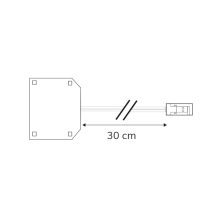 MiniAMP 4-es elosztó (1 Male csatlakozó 4 aljzaton), 30cm, 2 pólusú, fehér, max. 3.5A.