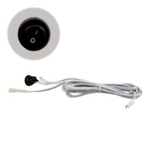 MiniAMP beépített kapcsoló, be/ki, aljzat és Male csatlakozó, 30cm+200cm, 2 pólusú, fehér, max. 5a