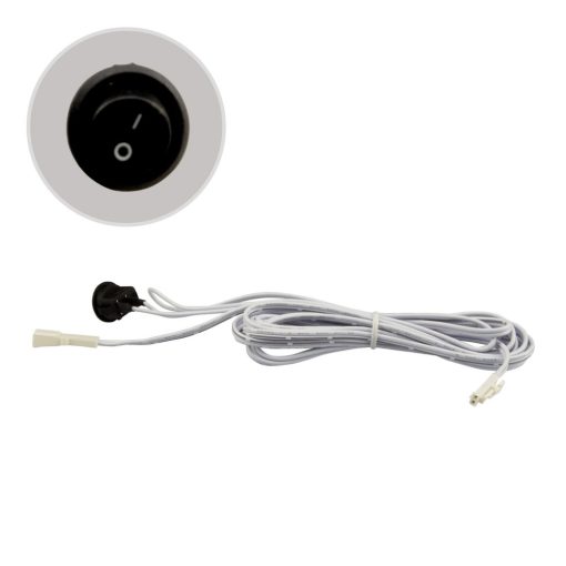 MiniAMP beépített kapcsoló, be/ki, aljzat és Male csatlakozó, 30cm+200cm, 2 pólusú, fehér, max. 5a