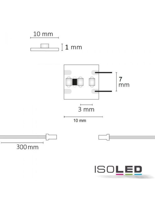 LED CRI925 MiniAMP flex. szalag, 12V, 6W, IP20, 2500K, 500cm, kétoldalas 30cm kábel + maleAMP