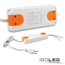 LED-es transzformátor MiniAMP 24V/DC, 0-50W, 120cm kábel lapos csatlakozóval, másodlagos 2 aljzat
