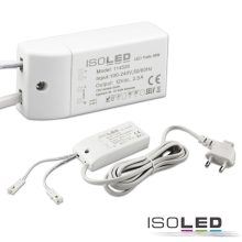 LED-es transzformátor MiniAMP 12V/DC, 0-30W, 200cm kábel lapos csatlakozóval, másodlagos 2 aljzat