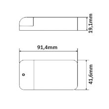 LED-es transzformátor MiniAMP 24V/DC, 0-30W, 200cm kábel lapos csatlakozóval, másodlagos 2 aljzat