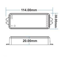 Sys-Pro RGB+CCT PWM dimmer, 1-5 csatornás, 12-24 V DC 5x3A