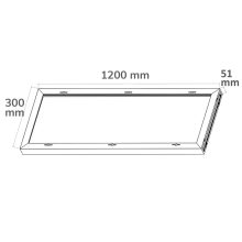 Szerelokeret fehér RAL 9016, mag. 5cm, 300x1200 LED panelekhez, elore összeszerelve