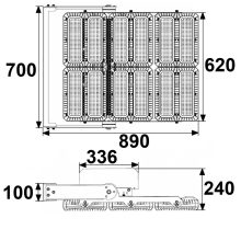 LED reflektor 1.350W,130x25° aszimmetrikus, billentheto modul, 1-10 V-os dimmelheto, sem fehér, IP66