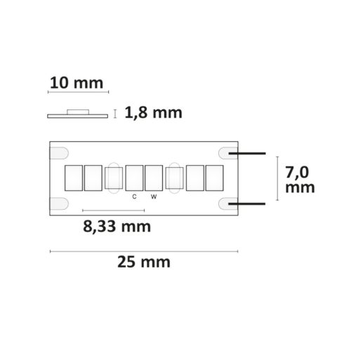 LED CRI919/940 MiniAMP flex. szalag, 12V, 15W, IP20, fehér dyn., 250cm, kétoldalas kábel + maleAMP