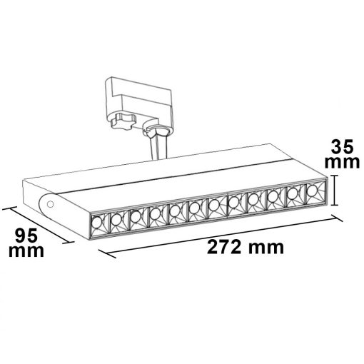 3 fázisú lámpa, UV-C 270nm, 10W, 50 °, matt fehér
