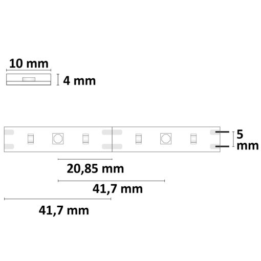 LED UV-C MiniAMP flex. szalag 270nm, 12V DC, 6W, IP54, 116cm, fekete, egyoldalas kábel + maleAMP