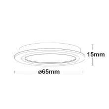 MiniAMP LED bútor szpot, ezüst, 4W, 60 °, 24 V DC meleg fehér 3000K, dimmelheto
