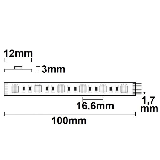 LED SIL RGB+WW+KW flexibilis szalag, 24V, 19W, IP20, 5in1 chip, 60 LED/m