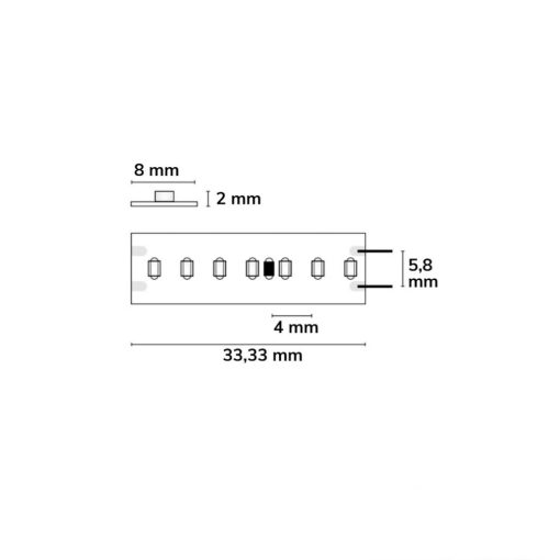 LED CRI940 Linear8 flexibilis szalag, 24V, 8W, IP20, semleges fehér, 210 LED/m