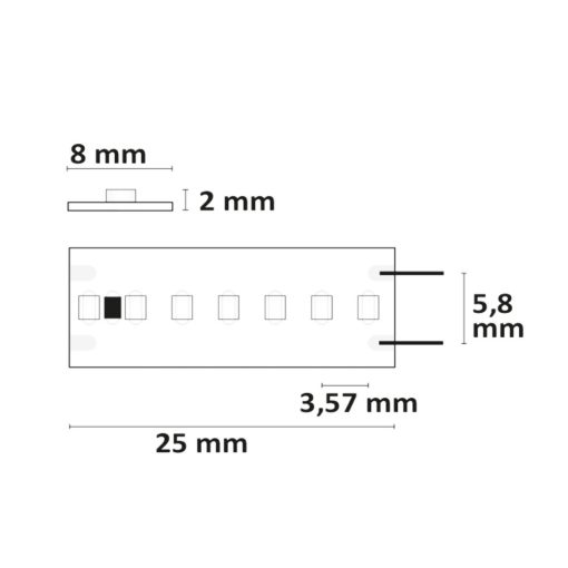 LED CRI930 Linear8 flexibilis szalag, 24V, 15W, IP20, meleg fehér, 280 LED/m